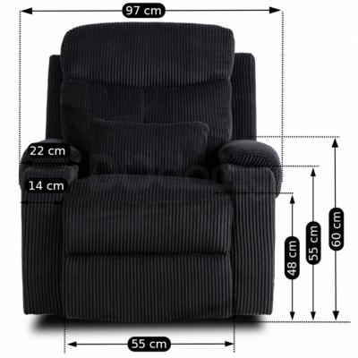 Кресло реклайнер Mebel Elite TORRES черный, фото 7