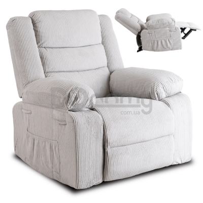 Кресло реклайнер MEBEL ELITE ARTURO Sztruksowy Серый, фото 2