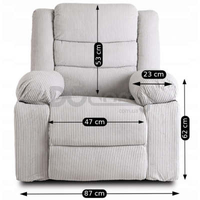 Кресло реклайнер MEBEL ELITE ARTURO Sztruksowy Серый, фото 8