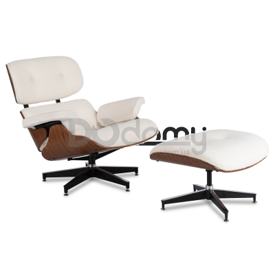 Кресло с подставкой для ног MEBEL ELITE PALERMO Boucle Белый, фото 2