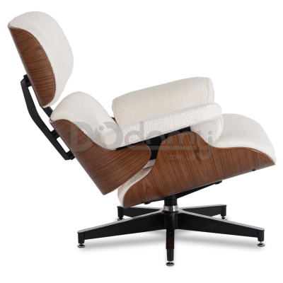 Кресло с подставкой для ног MEBEL ELITE PALERMO Boucle Белый, фото 4