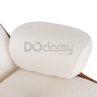 Кресло с подставкой для ног MEBEL ELITE PALERMO Boucle Белый, фото 6