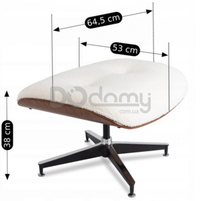 Кресло с подставкой для ног MEBEL ELITE PALERMO Boucle Белый, фото 9