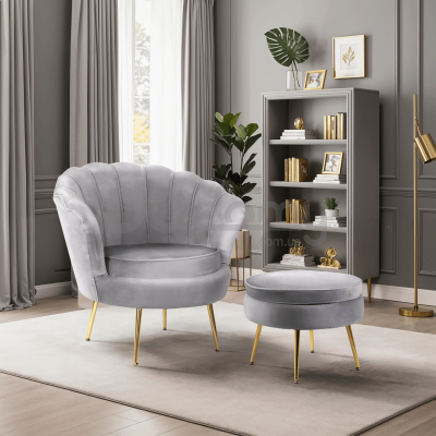 Крісло з підставкою для ніг MEBEL ELITE GRAND Сірий, фото 1