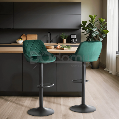 Барный стул MEBEL ELITE EDA Зеленый Welurowy, фото 1