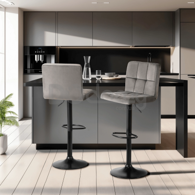 Барный стул MEBEL ELITE NERO Серый Welurowy, фото 1