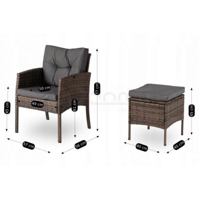 Садовий комплект ELITE ATLANTA Коричневий, фото 5