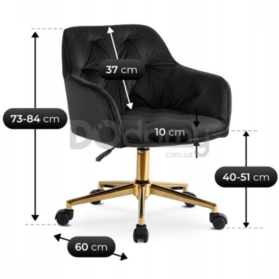 Офисное кресло MEBEL ELITE KONOR Черный/Золотой, фото 5