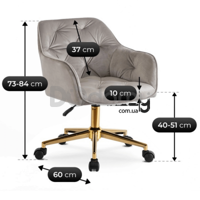 Офисное кресло MEBEL ELITE KONOR Серый / Золотой, фото 5