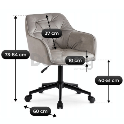 Офисное кресло MEBEL ELITE KONOR Серый/Черный, фото 3