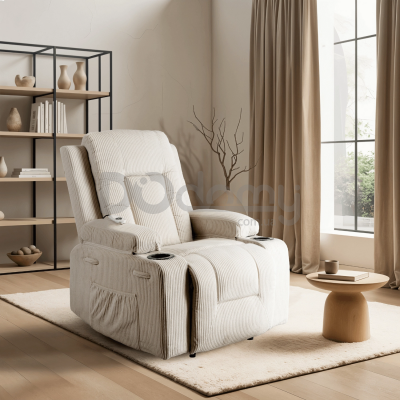 Крісло реклайнер MEBEL ELITE BOX Sztruksowy Бежевий, фото 1