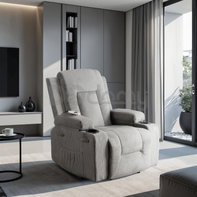 Крісло реклайнер MEBEL ELITE BOX Sztruksowy Сірий, фото 1