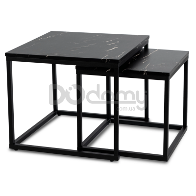 Комплект журнальний столиків MEBEL ELITE JUNO Чорний мармур, фото 2