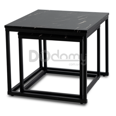 Комплект журнальний столиків MEBEL ELITE JUNO Чорний мармур, фото 3
