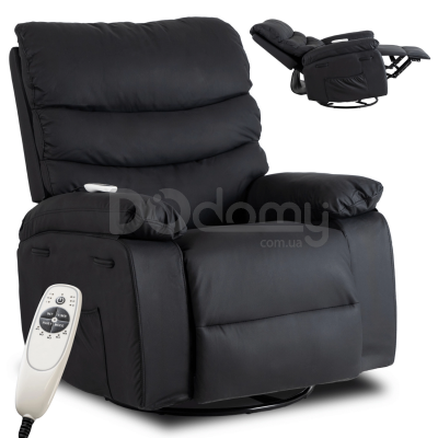Крісло реклайнер MEBEL ELITE BRUCE Чорний Екошкіра, фото 1