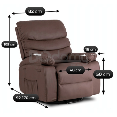 Крісло реклайнер MEBEL ELITE BRUCE Коричневий Екошкіра, фото 6