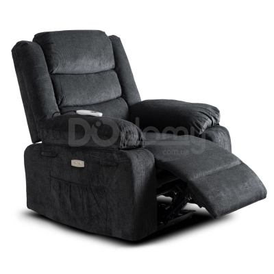 Крісло реклайнер MEBEL ELITE JASPER Темно-сірий Тканина, фото 2