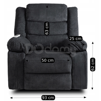 Крісло реклайнер MEBEL ELITE JASPER Темно-сірий Тканина, фото 4