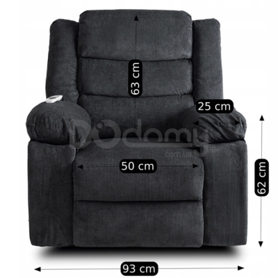 Крісло реклайнер MEBEL ELITE JASPER Чорний Тканина, фото 6