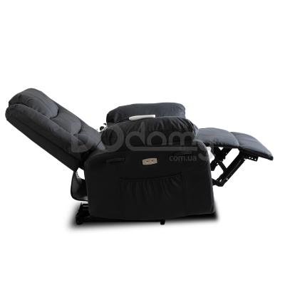 Крісло реклайнер MEBEL ELITE JASPER Чорний Екошкіра, фото 2