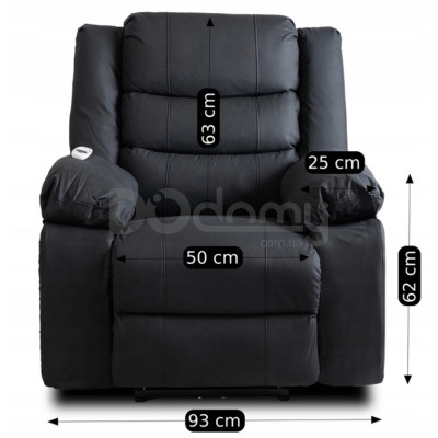 Крісло реклайнер MEBEL ELITE JASPER Чорний Екошкіра, фото 5