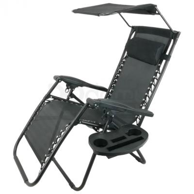 GARDEN LINE Шезлонг розкладний, Чорний *9962, фото 2