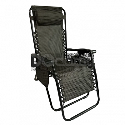 GARDEN LINE Шезлонг садовий розкладний Чорний *2753, фото 1