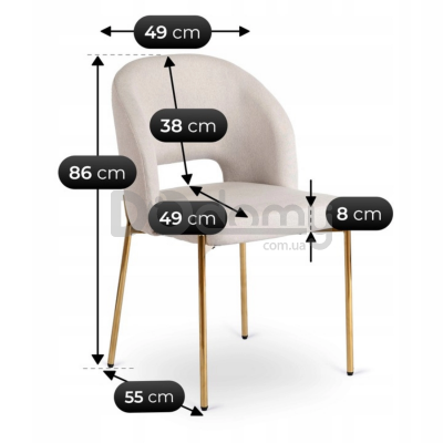 Крісло MEBEL ELITE BROS Крем / Золотий, фото 4