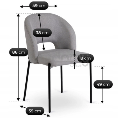 Крісло MEBEL ELITE BROS Сірий / Чорний, фото 4