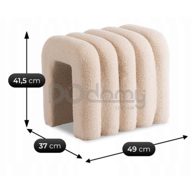 Пуф MEBEL ELITE PIKSEL Бежевий, фото 3