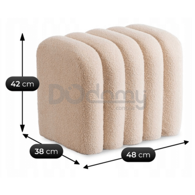 Пуф MEBEL ELITE KARBON Бежевий, фото 2