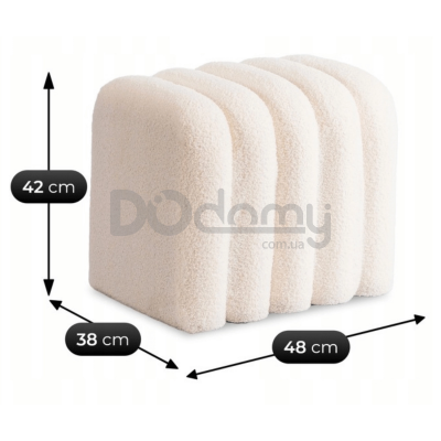 Пуф MEBEL ELITE KARBON Кремовий, фото 3