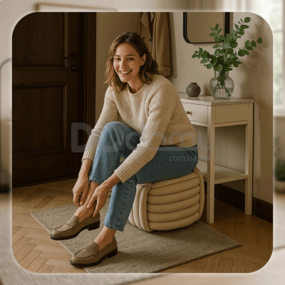 Пуф MEBEL ELITE MAGMA Кремовий, фото 2