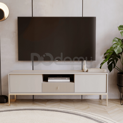 Тумба під телевізор Elite MARCOS 154 Кашемір / Золотий, фото 1