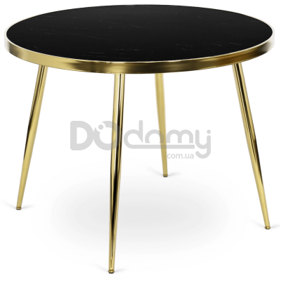 Стіл MEBEL ELITE TINGA 100 Чорний мармур / Золотий, фото 1