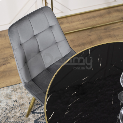 Стіл MEBEL ELITE TINGA 100 Чорний мармур / Золотий, фото 4