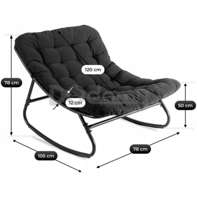 Крісло-гойдалка ELITE AURORA Чорний, фото 5