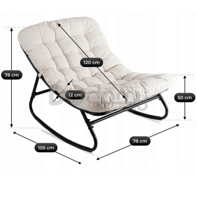 Крісло-гойдалка ELITE AURORA Бежевий, фото 5