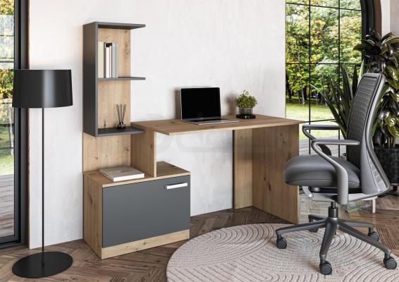 Письмовий стіл Halmar Miso графіт / дуб артизан, фото 1