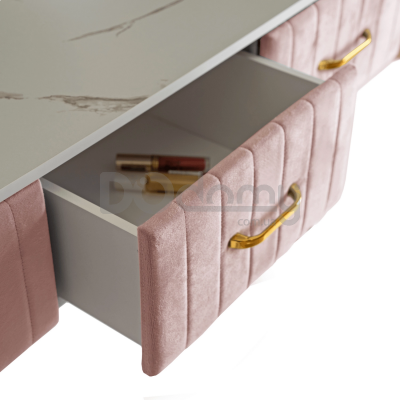 Туалетный столик MEBEL ELITE SANDY Розовый/Золотой, фото 4