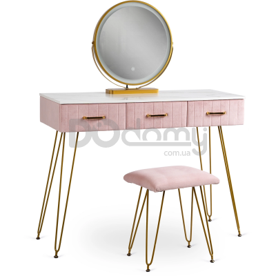 Туалетный столик MEBEL ELITE SANDY Розовый/Золотой, фото 5