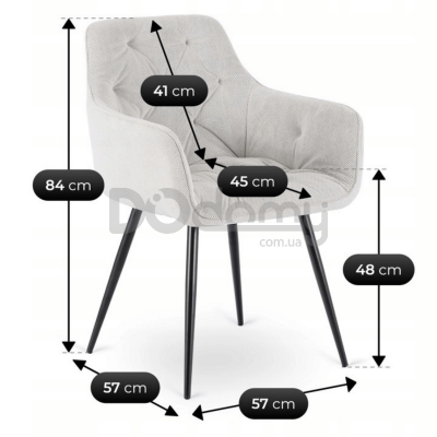 Крісло MEBEL ELITE MODESTO Бежевий тканина, фото 5
