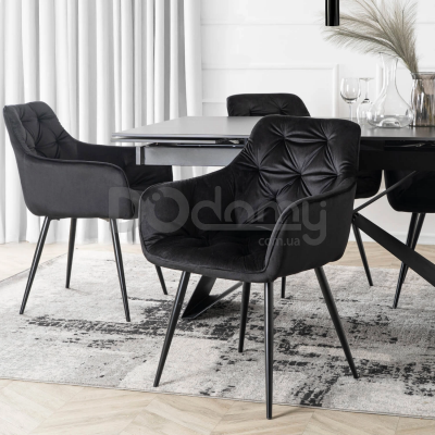 Крісло MEBEL ELITE MODESTO Чорний велюр, фото 1