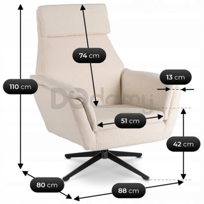 Крісло MEBEL ELITE TERRY Бежевий Букле, фото 7