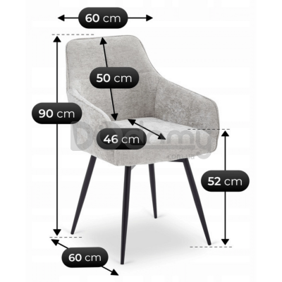 Стілець поворотний MEBEL ELITE LARISA Сірий, фото 4