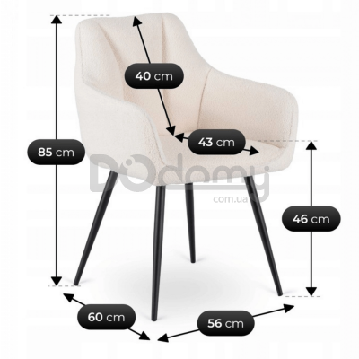 Стілець MEBEL ELITE NAWARA Кремовий Букле, фото 3