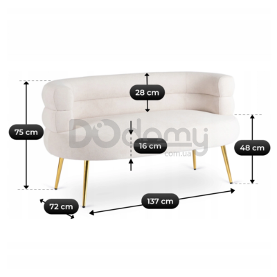 Диван (софа) MEBEL ELITE NANTES Кремовий, фото 8