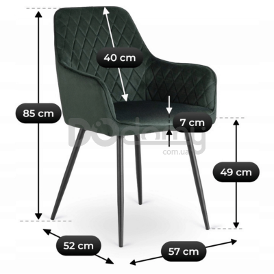 Крісло MEBEL ELITE BRESSO Зелений, фото 5