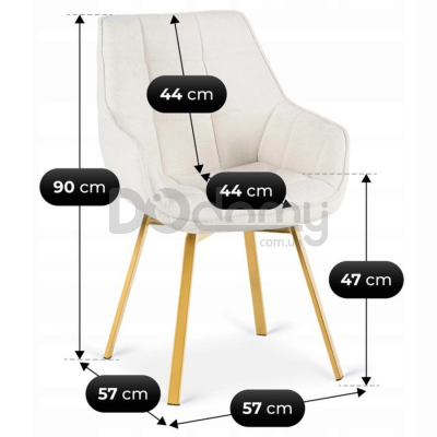 Крісло MEBEL ELITE MIA Крем / Золотий, фото 2