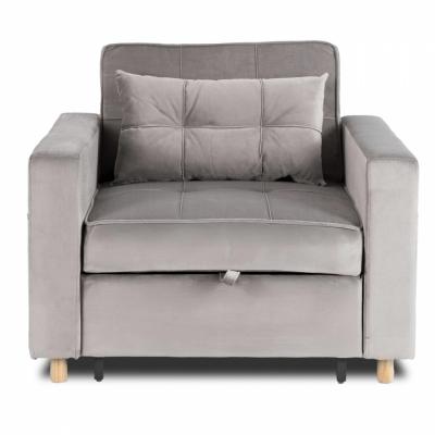 Крісло розкладне ELITE SOLOR велюр сірий, фото 2